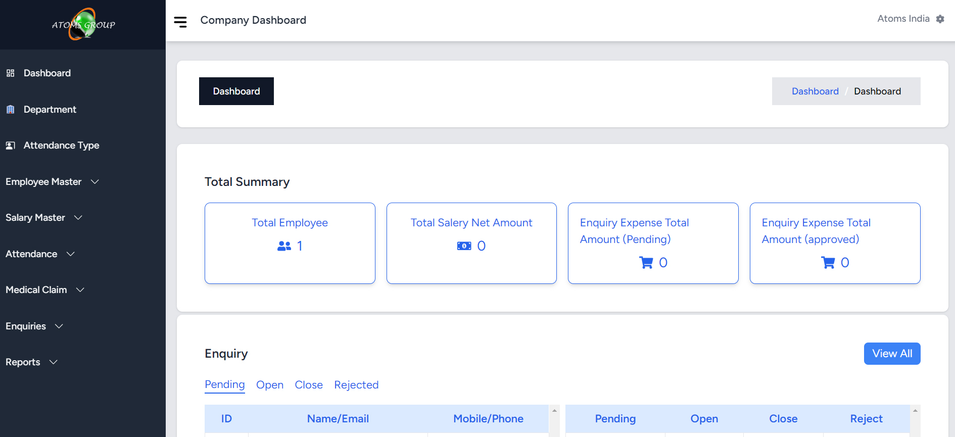 HRMS Dashboard